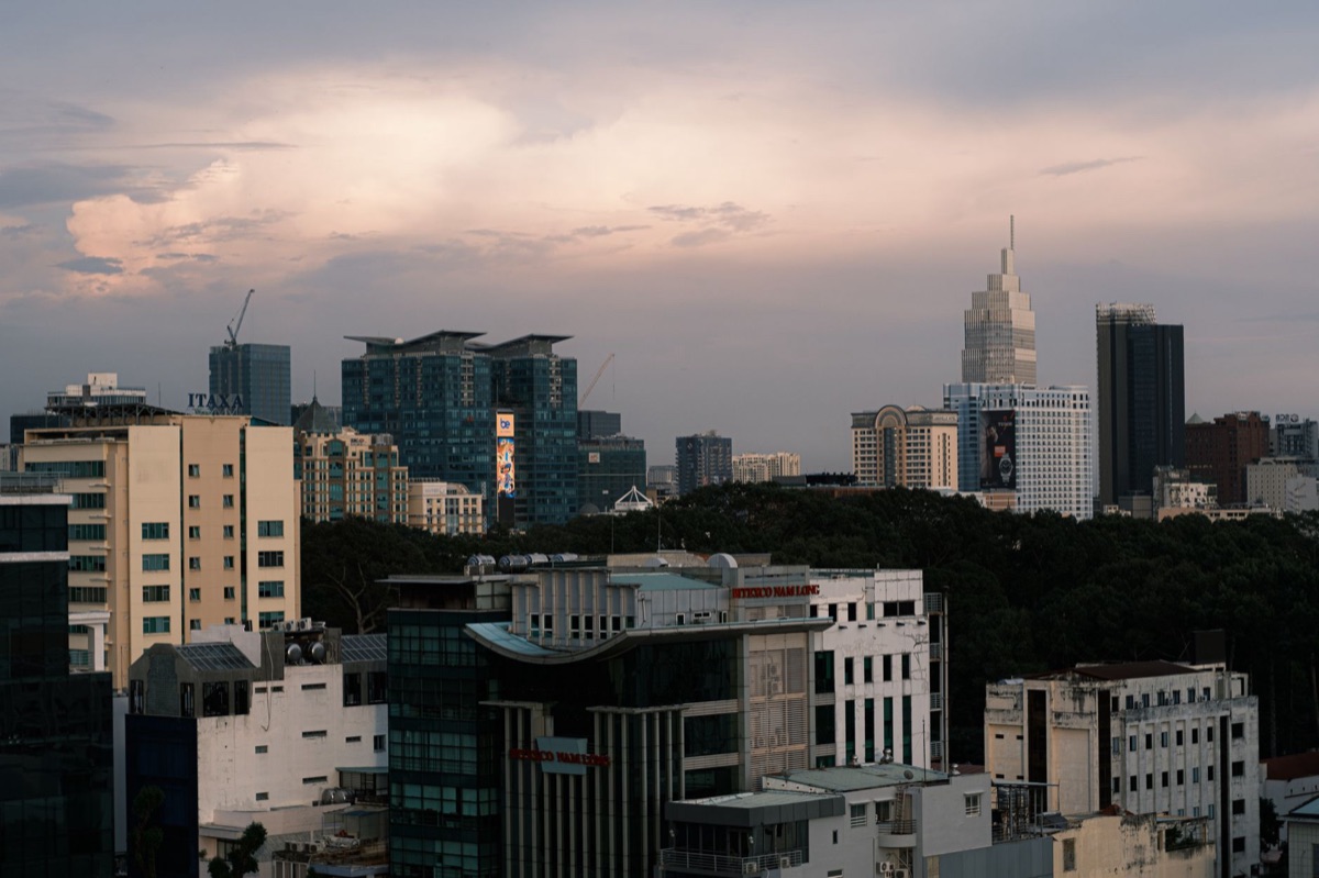 Die Skyline von Ho-Chi-Minh-Stadt, das wirtschaftliche Zentrum Vietnams.
