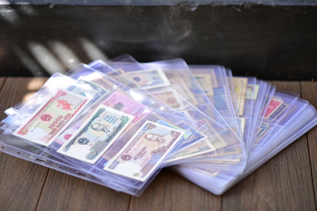 Stacks of Vietnamese Dong currency representing local inflation