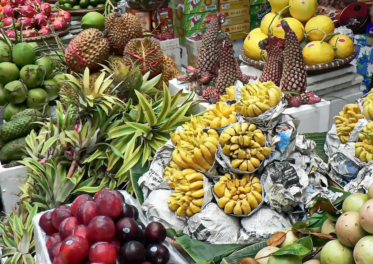 vietnam, market, vegetables, grapefruit, pineapple, durian, display, trade, exotic, vietnam, market, market, pineapple, pineapple, pineapple, pineapple, pineapp
