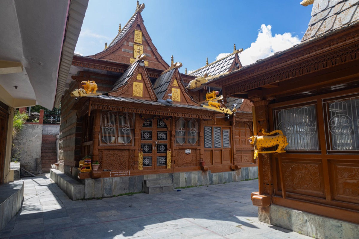 Modern building with traditional Vietnamese wooden carvings