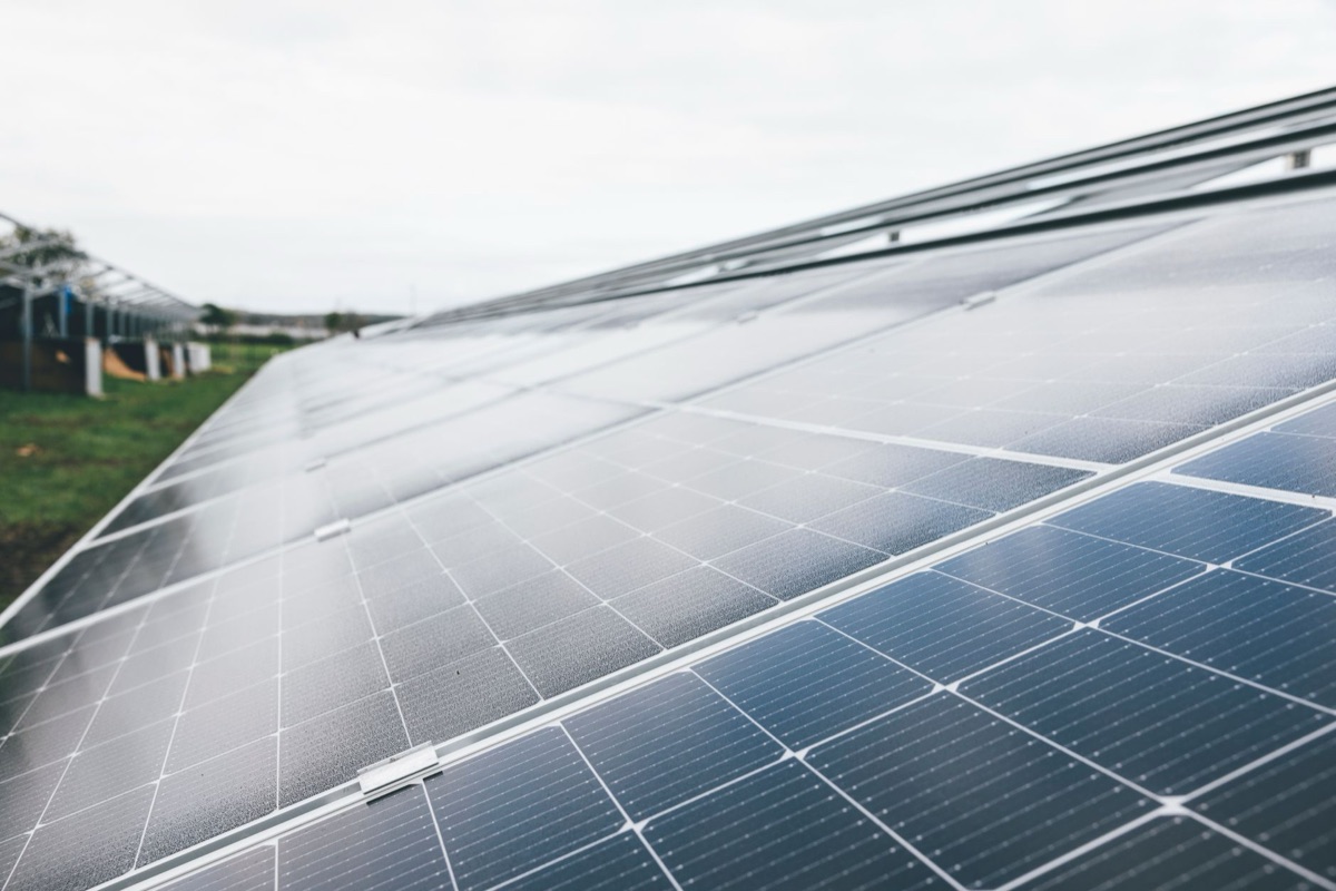 Solar panels in Vietnamese countryside