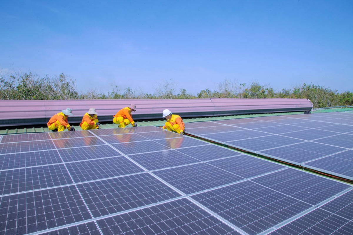 越南太陽電池板安裝現場，展示可再生能源設施