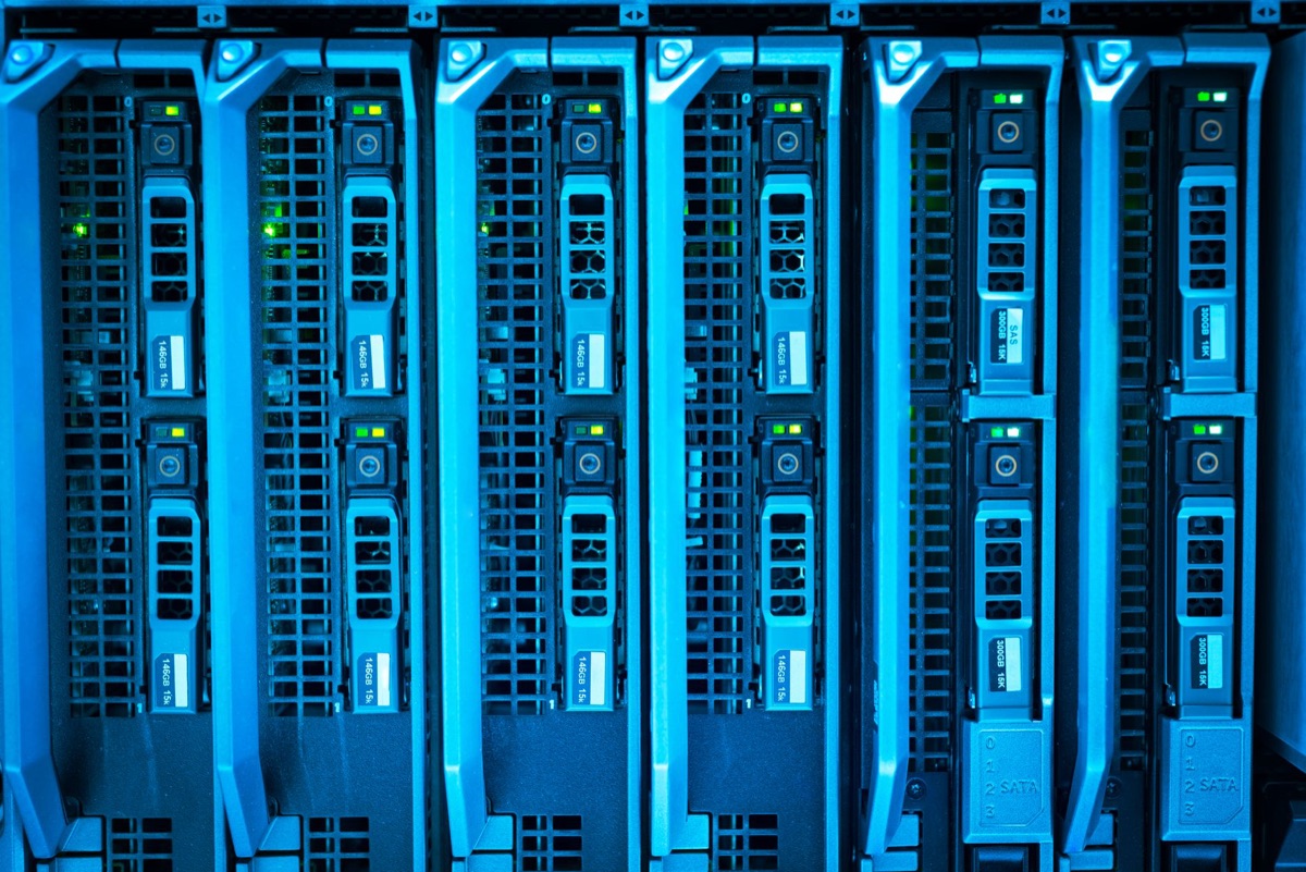 Blockchain server in data center, industrial setting