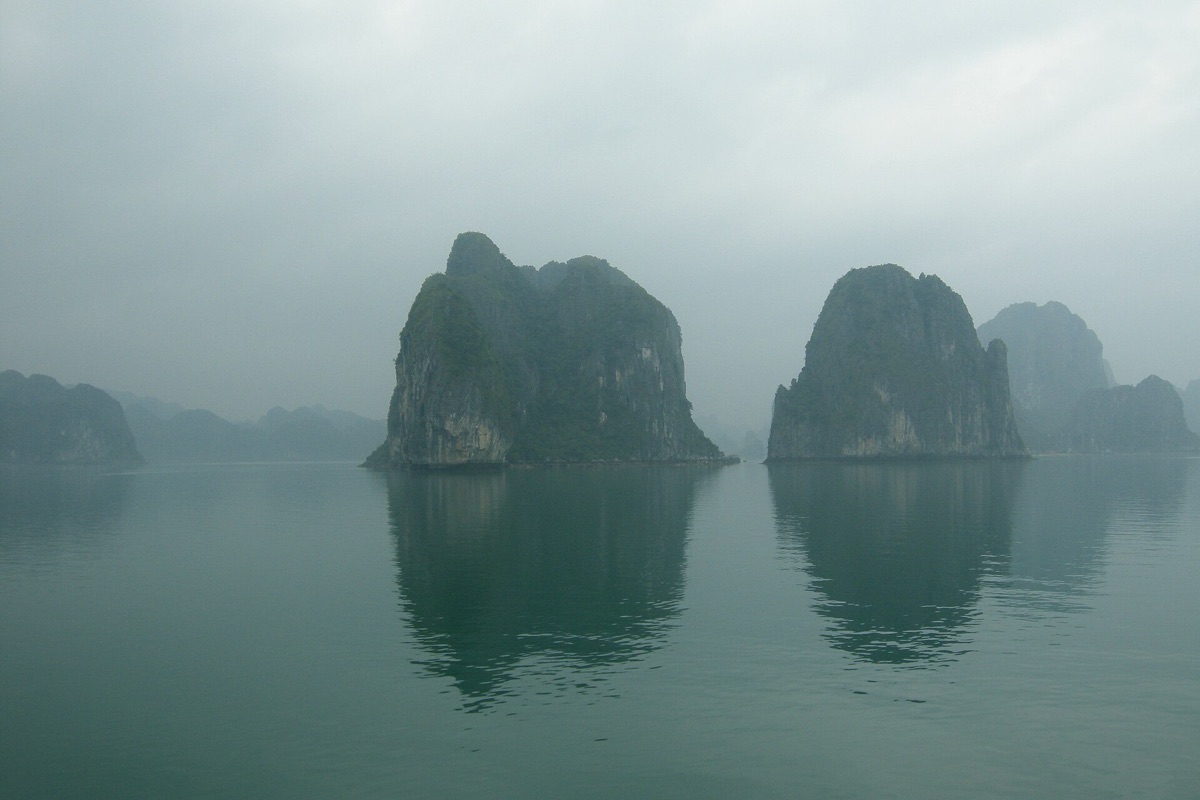 Scenic limestone karsts in Ha Long Bay, Vietnam