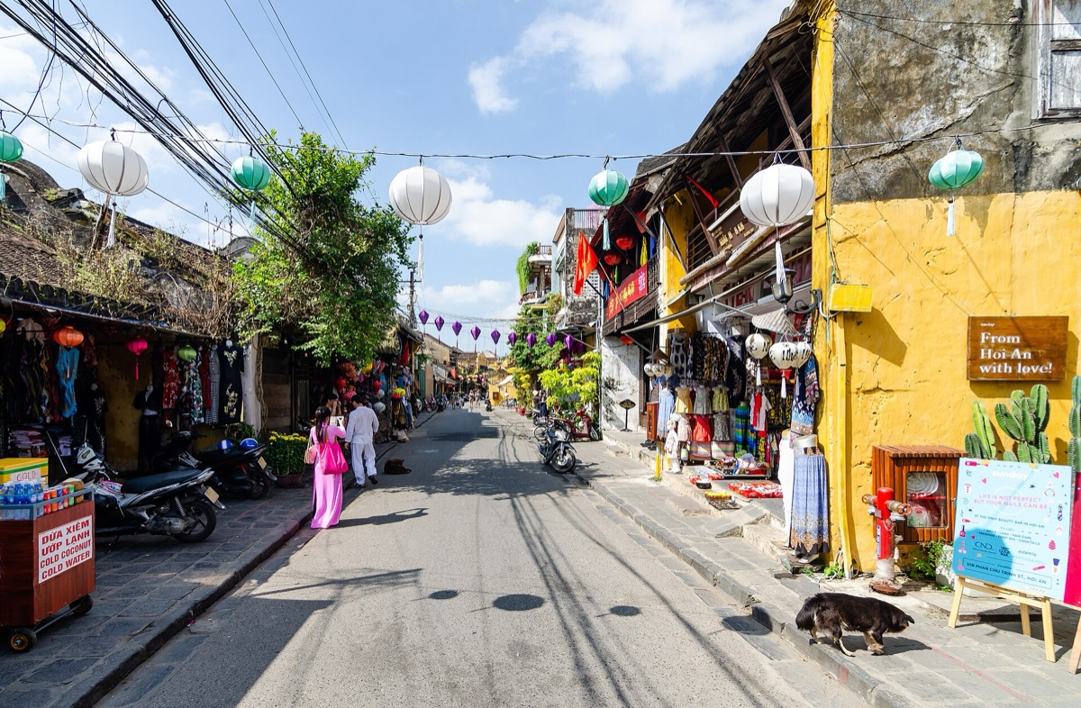 Colorful traditional lanterns illuminating the streets of Hoi An